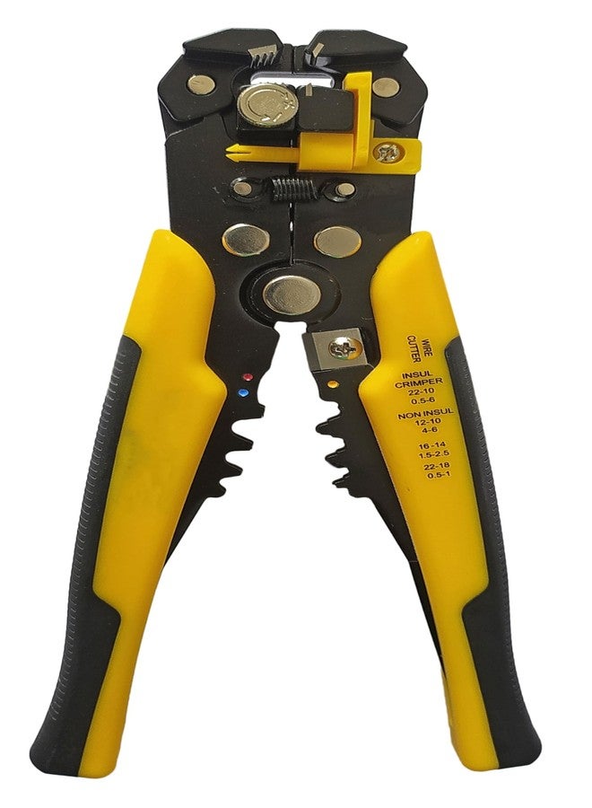 Inditrust 8" Multi-Function Automatic Wire Stripper Plier -Zinc-Alloy Body- Cutting Tool (Pack of 1) (Yellow) - Image 1